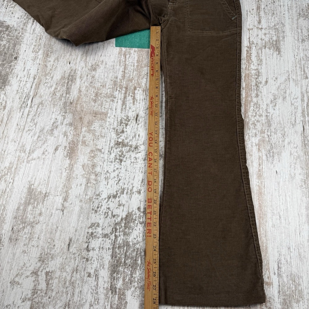Y2K Aeropostale Brown Corduroy Pants Flare Low RiseCute Butterfly Detail, Sz1/2R - Picture 7 of 9